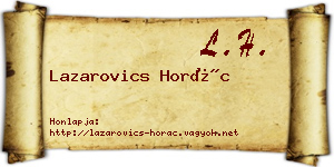 Lazarovics Horác névjegykártya